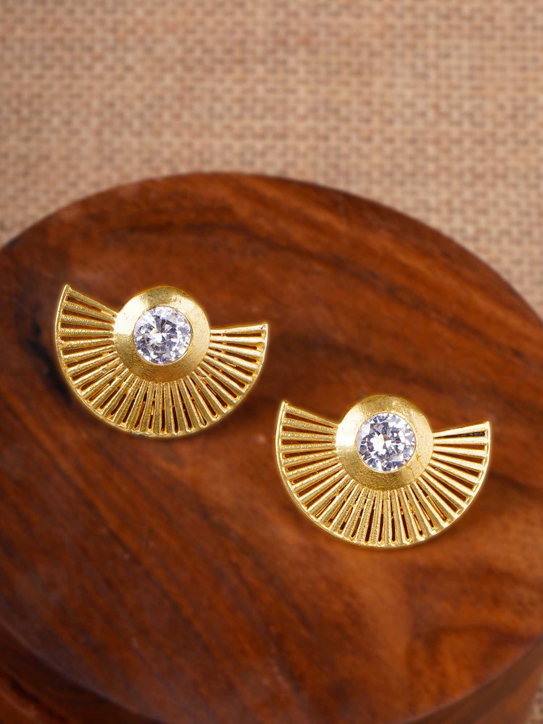 

Anouk White Gold-Plated Artificial Stones Studded Contemporary Shaped Drop Earrings