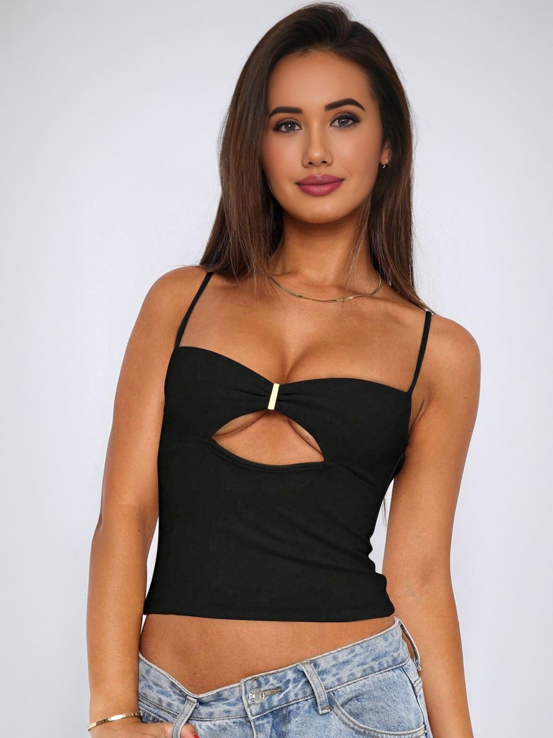 

StyleCast Women Blouson Crop Top, Black