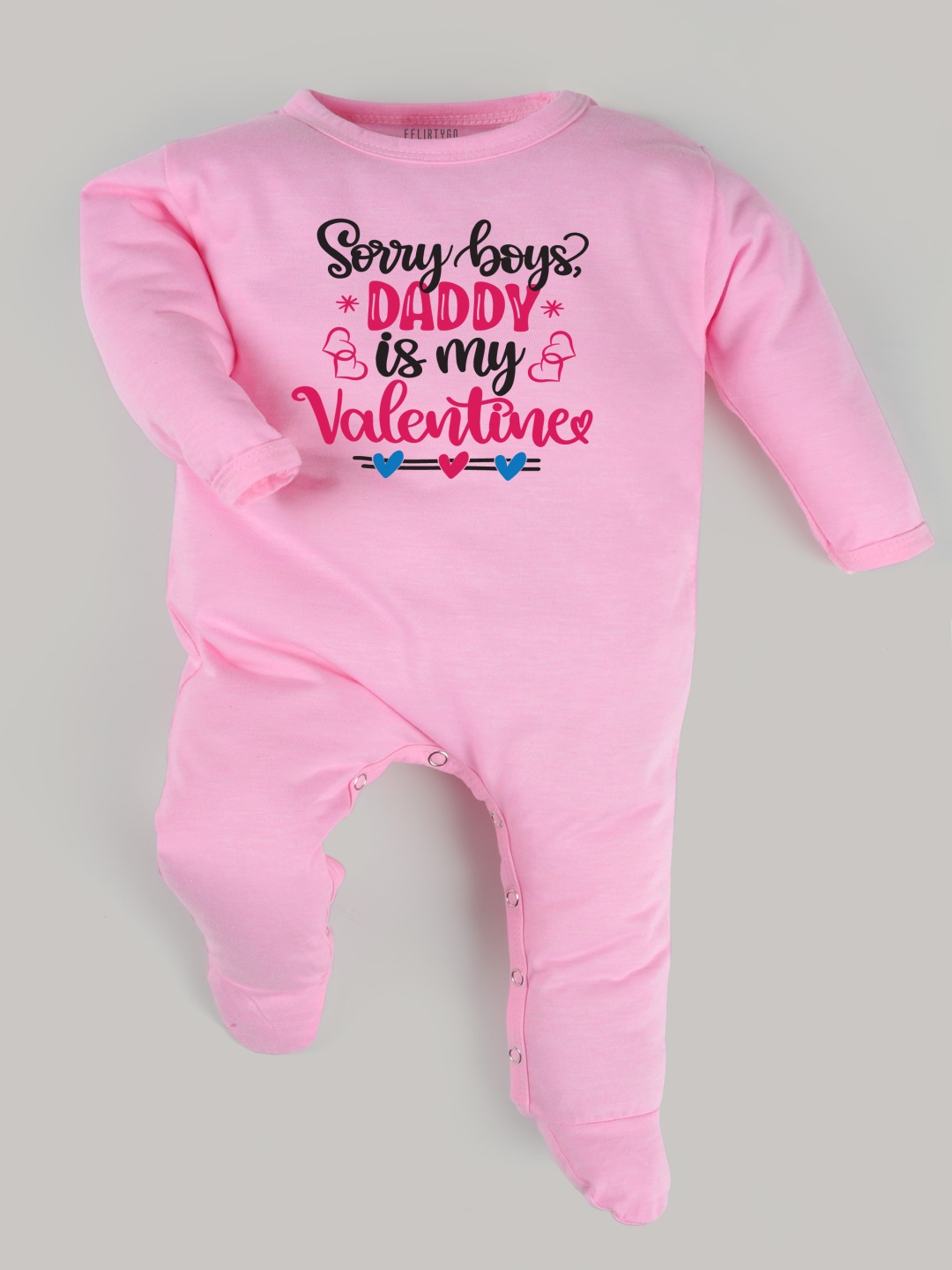 

FFLIRTYGO Infants Valentine Day Printed Cotton Sleepsuit, Pink