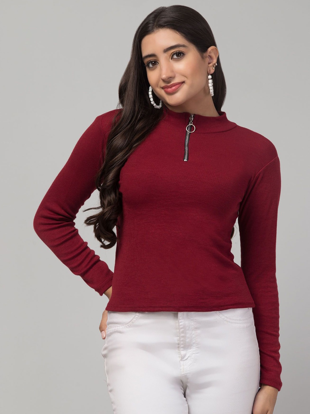 

STYLE PREZONE Top, Maroon