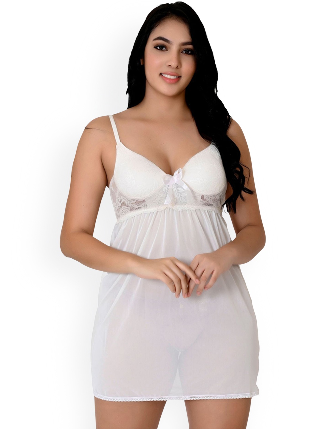 

chia fashions Women Baby Doll, White