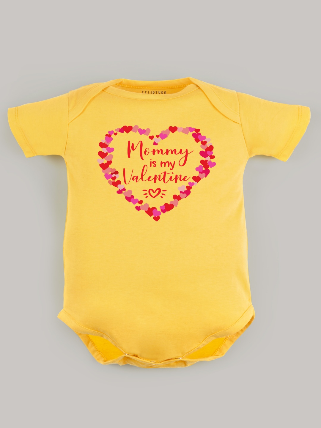 

FFLIRTYGO Infants Valentine Day Printed Cotton Bodysuit, Yellow