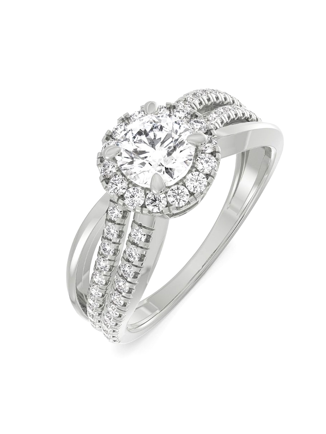 

Emori Artistic Round Diamond Ring, Silver