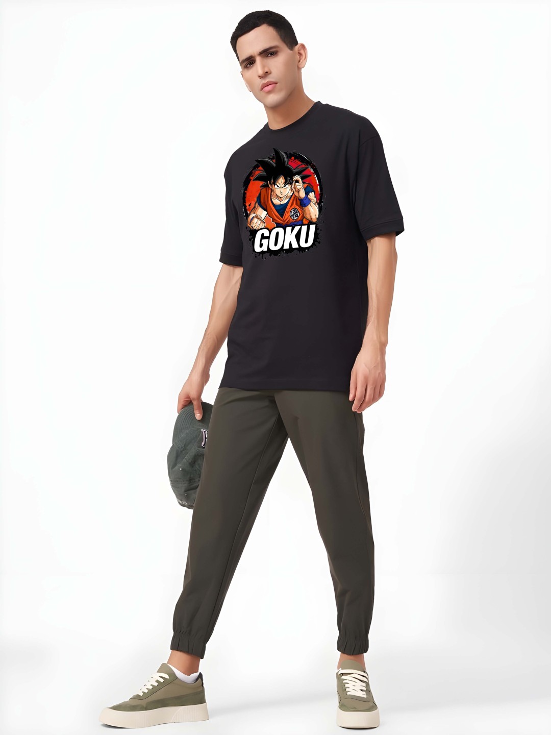 

BOWLIFESTYLE Men Drop-Shoulder Sleeves Pure Cotton T-shirt, Black