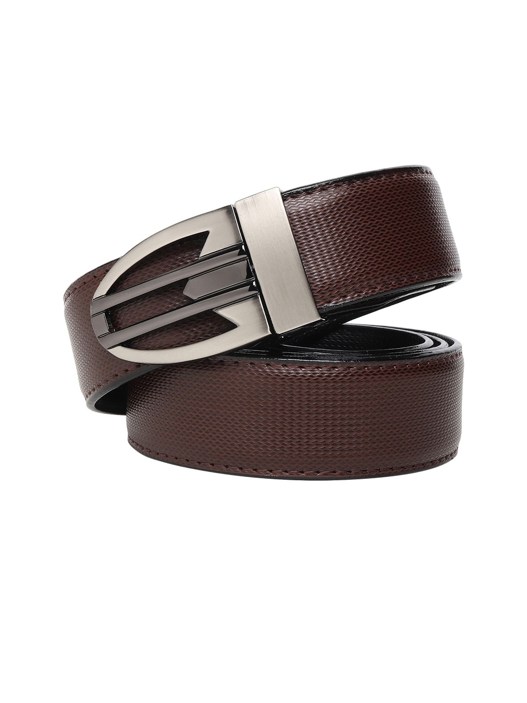 

Provogue Men Textured Reversible Wide Belt, Brown