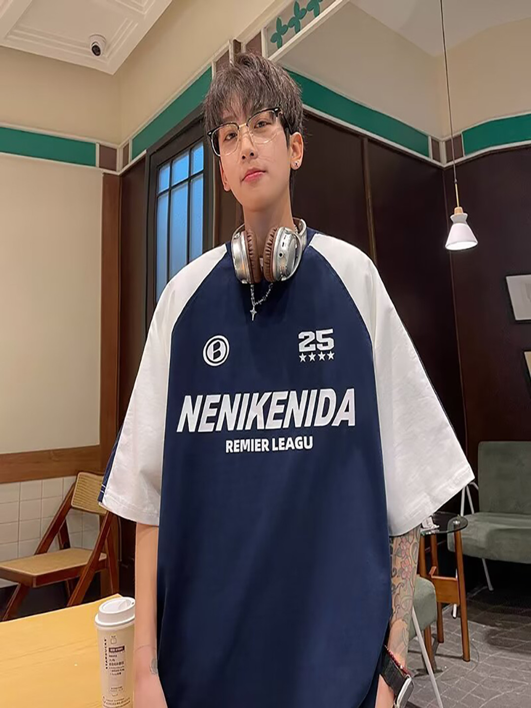 

StyleCast x Revolte Men Typography Printed Round Neck T-shirt, Navy blue