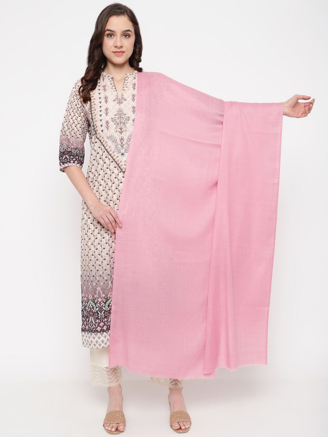 

La Vastraa Woollen Shawl, Pink