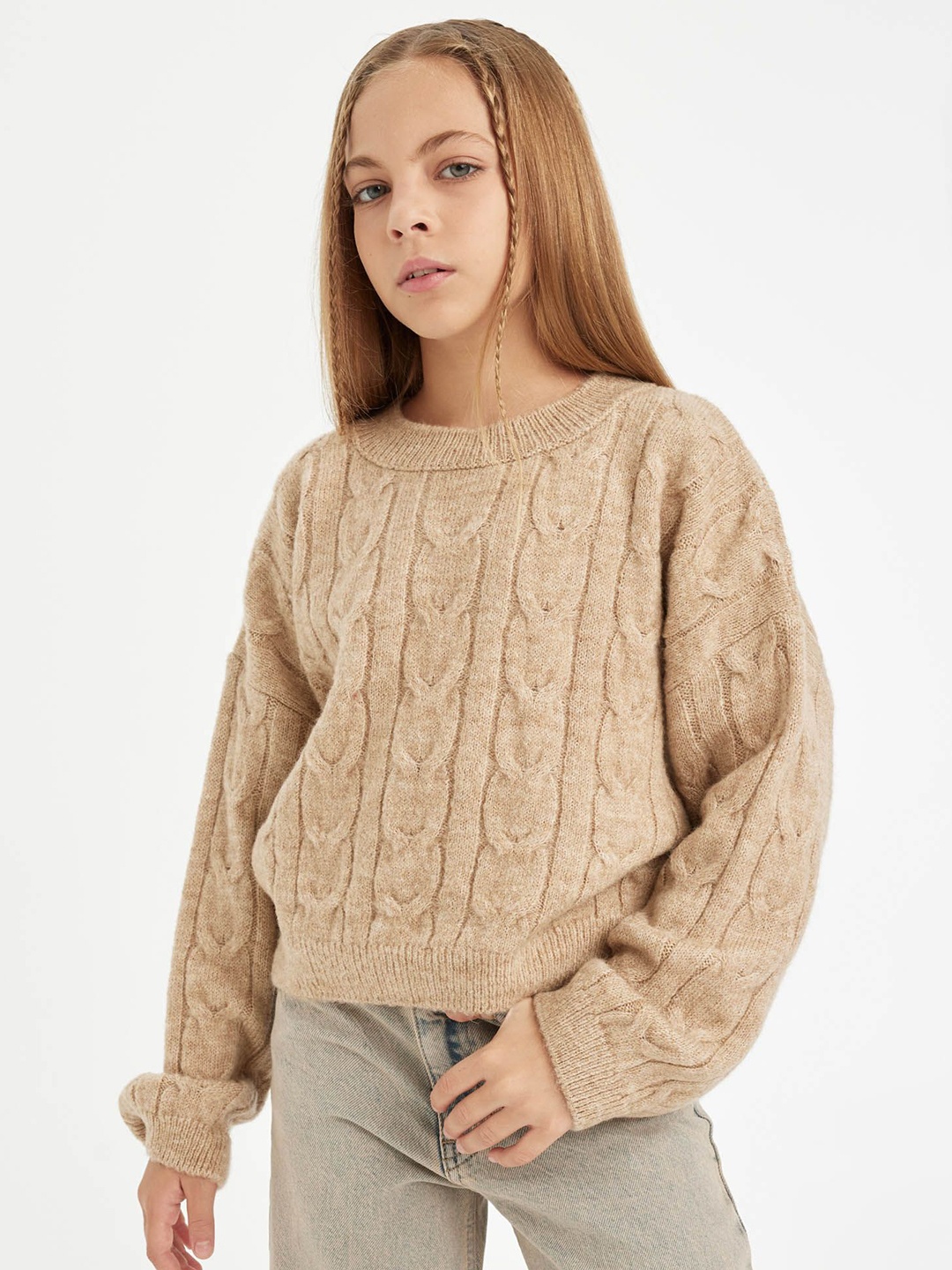 

DeFacto Girls Pullover Sweaters, Khaki