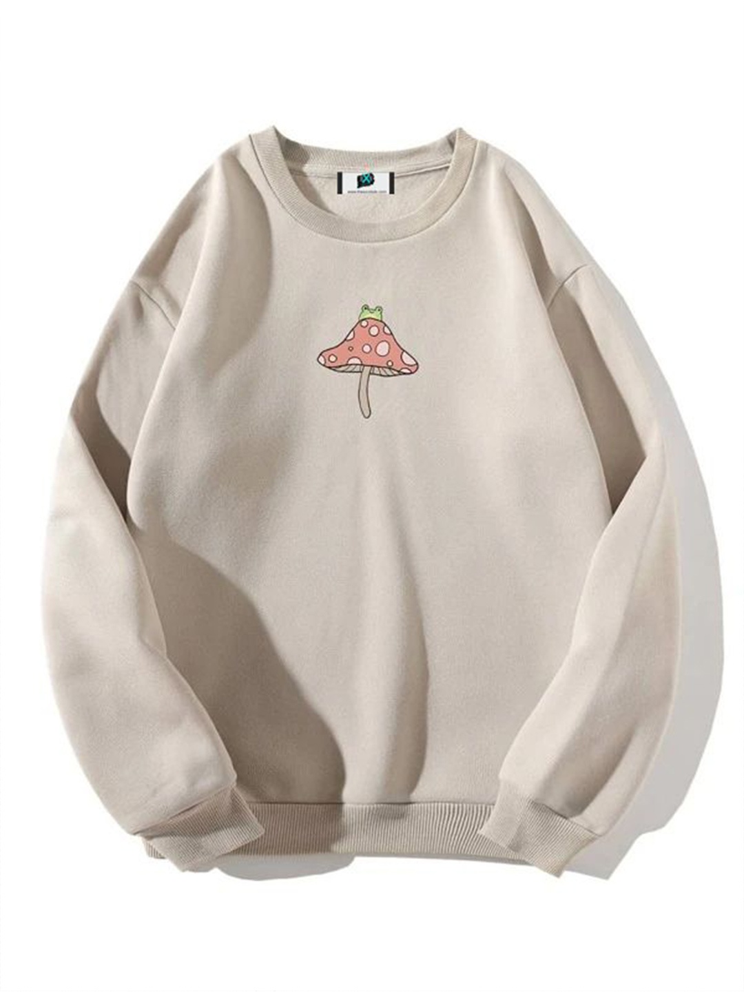

SXV STYLE Women Printed Hooded Sweatshirt, Beige