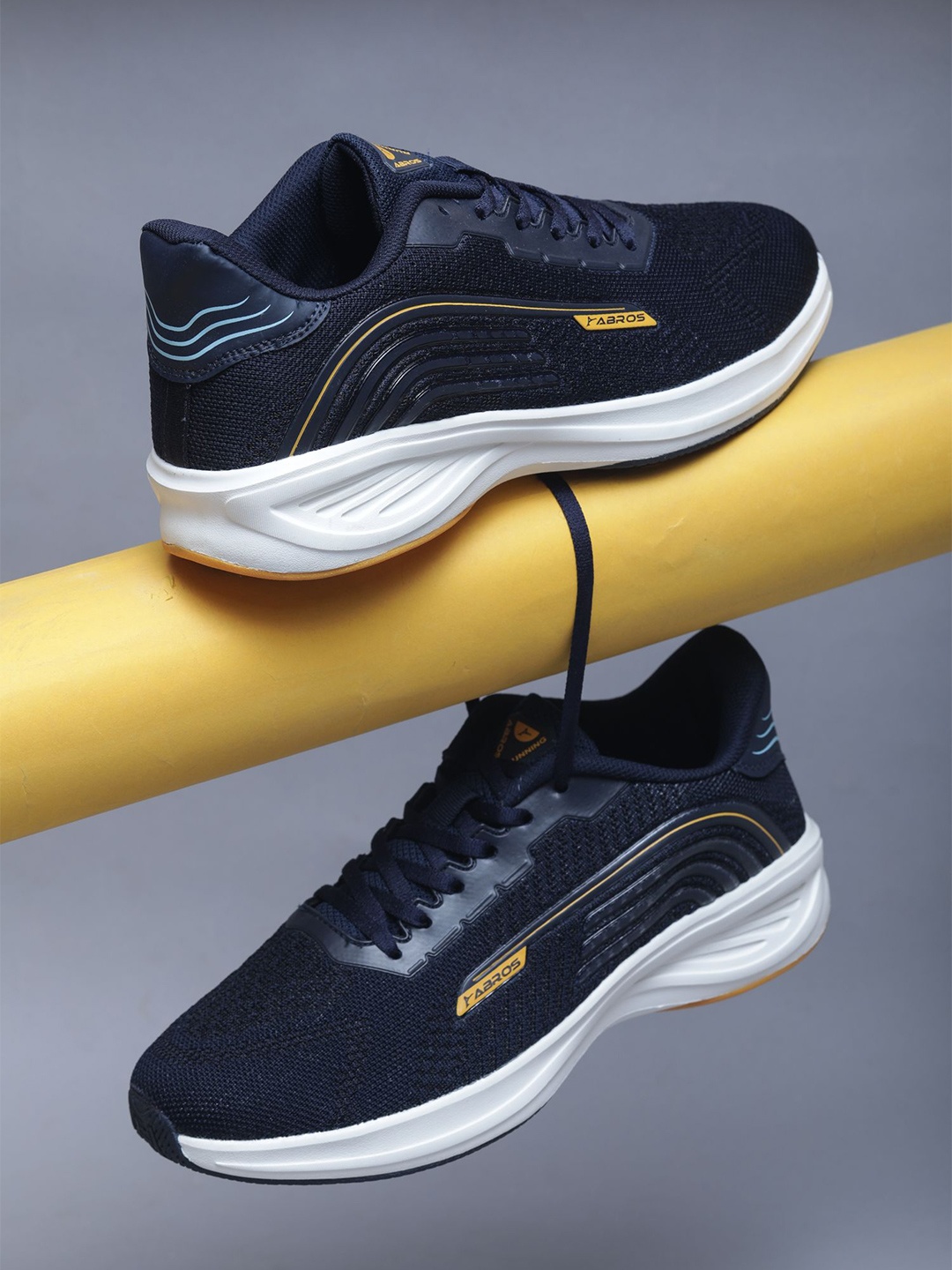 

ABROS FAZER-ON Men Mesh Running Shoes, Navy blue