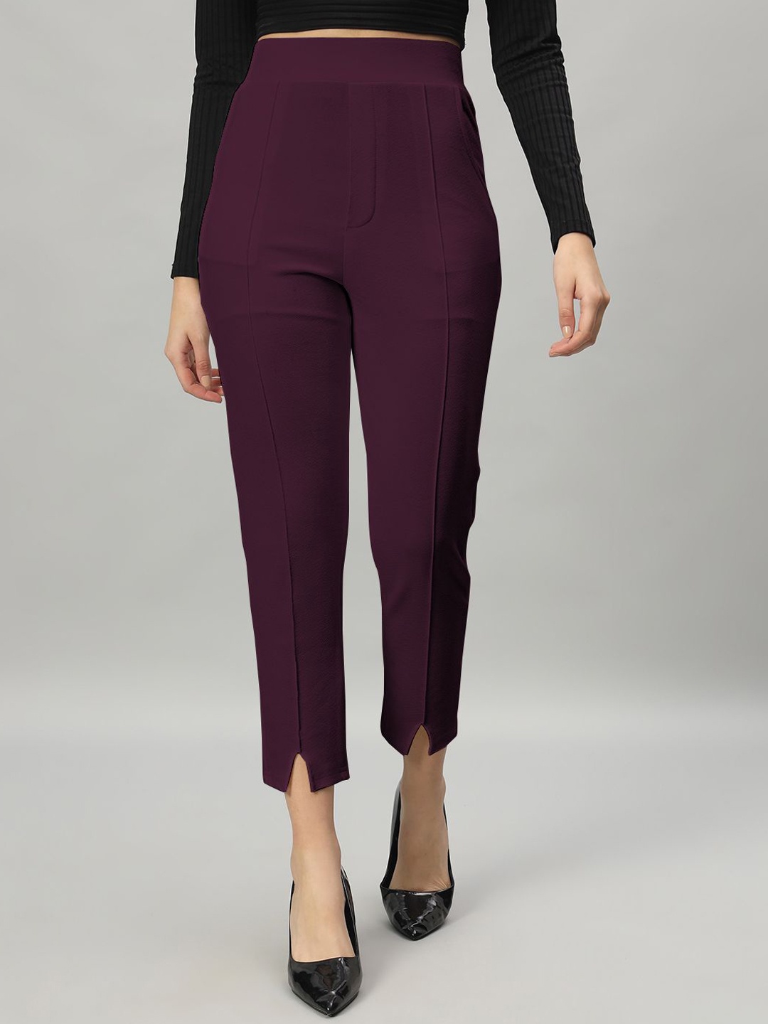 

Wuxi Women Regular Fit Cigarette Trousers, Purple