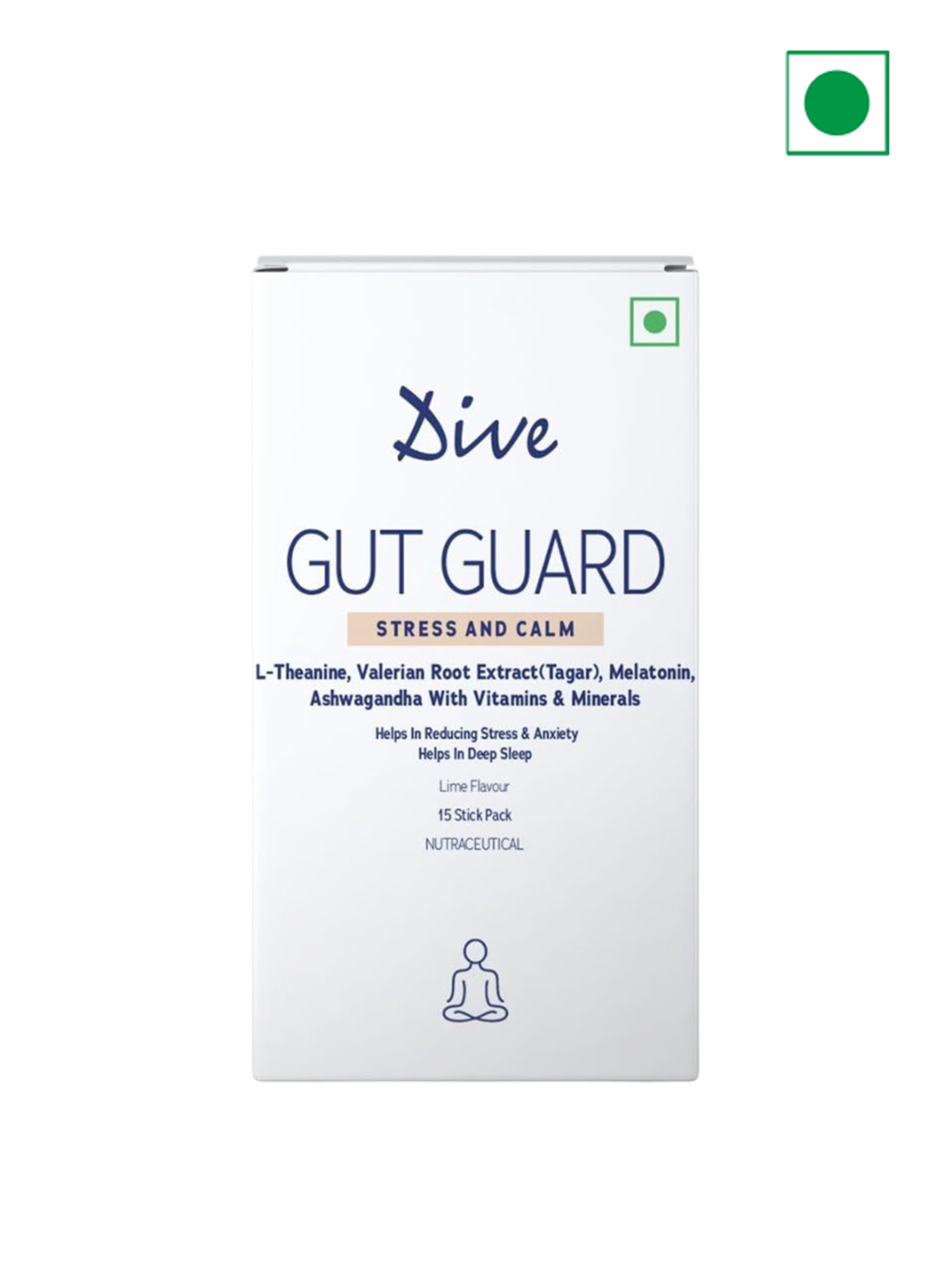 

Dive Gut Guard Stress & Calm For Healthy Sleep - Lime Flavour - 15 Sachet, White