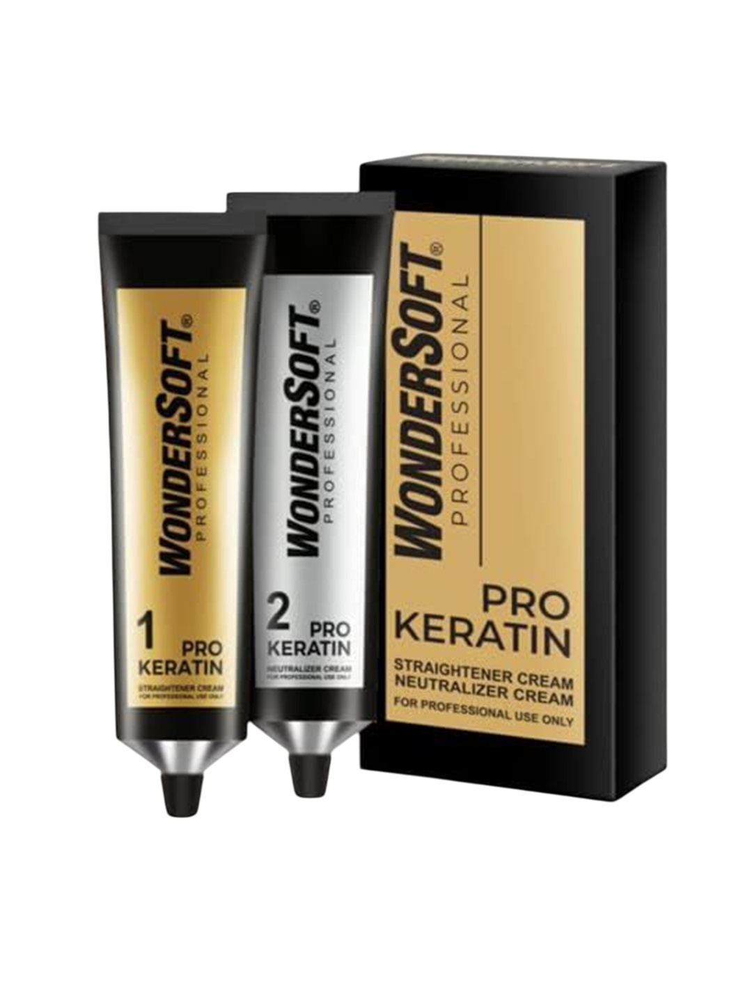 

WonderSoft Set Of 2 Professional Pro Keratin Hair Straightener Cream- 150 ml Each, Black