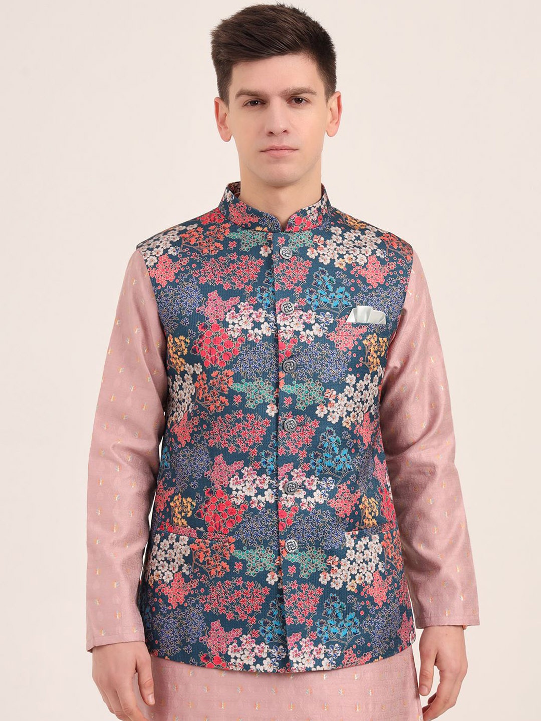 

JB STUDIO Men Floral Padded Jacket, Multi