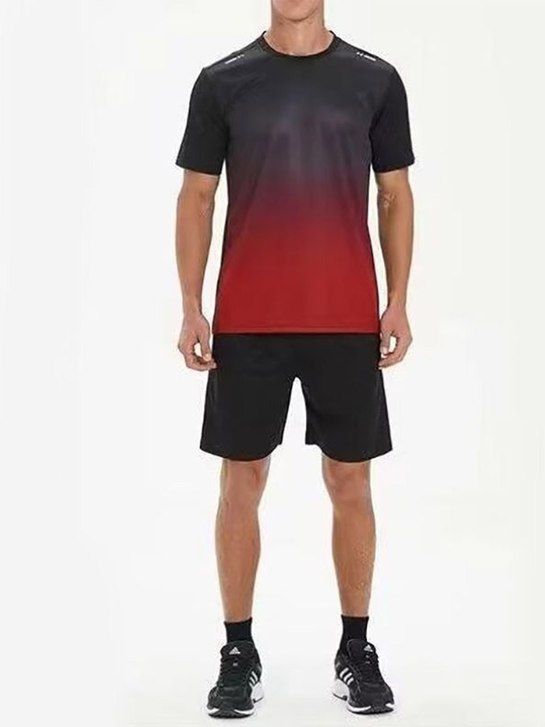 

StyleCast x Revolte Colourblocked T-Shirt And Shorts, Red