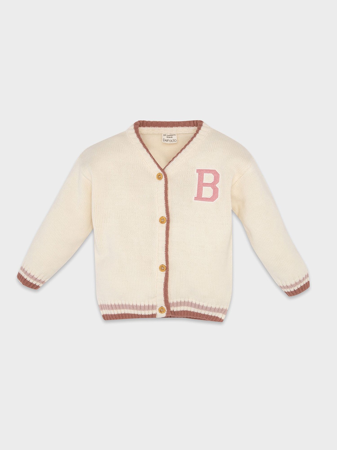 

DeFacto Girls Typography Cardigan, Beige