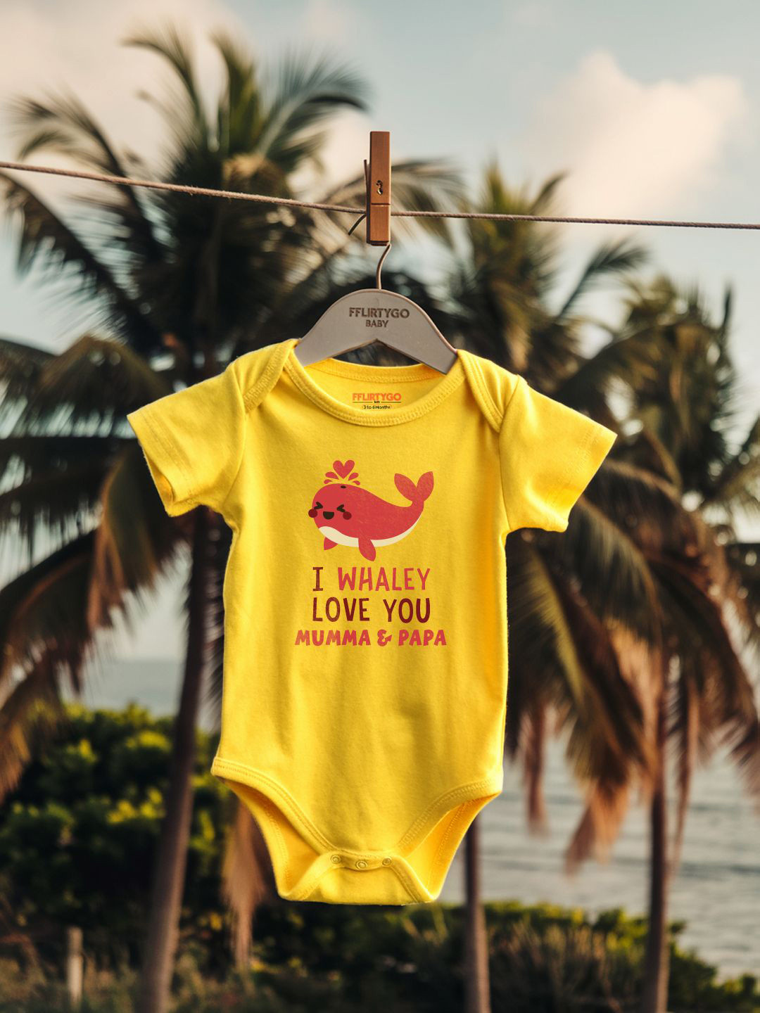 

FFLIRTYGO Infants Valentine Day Printed Cotton Bodysuit, Yellow