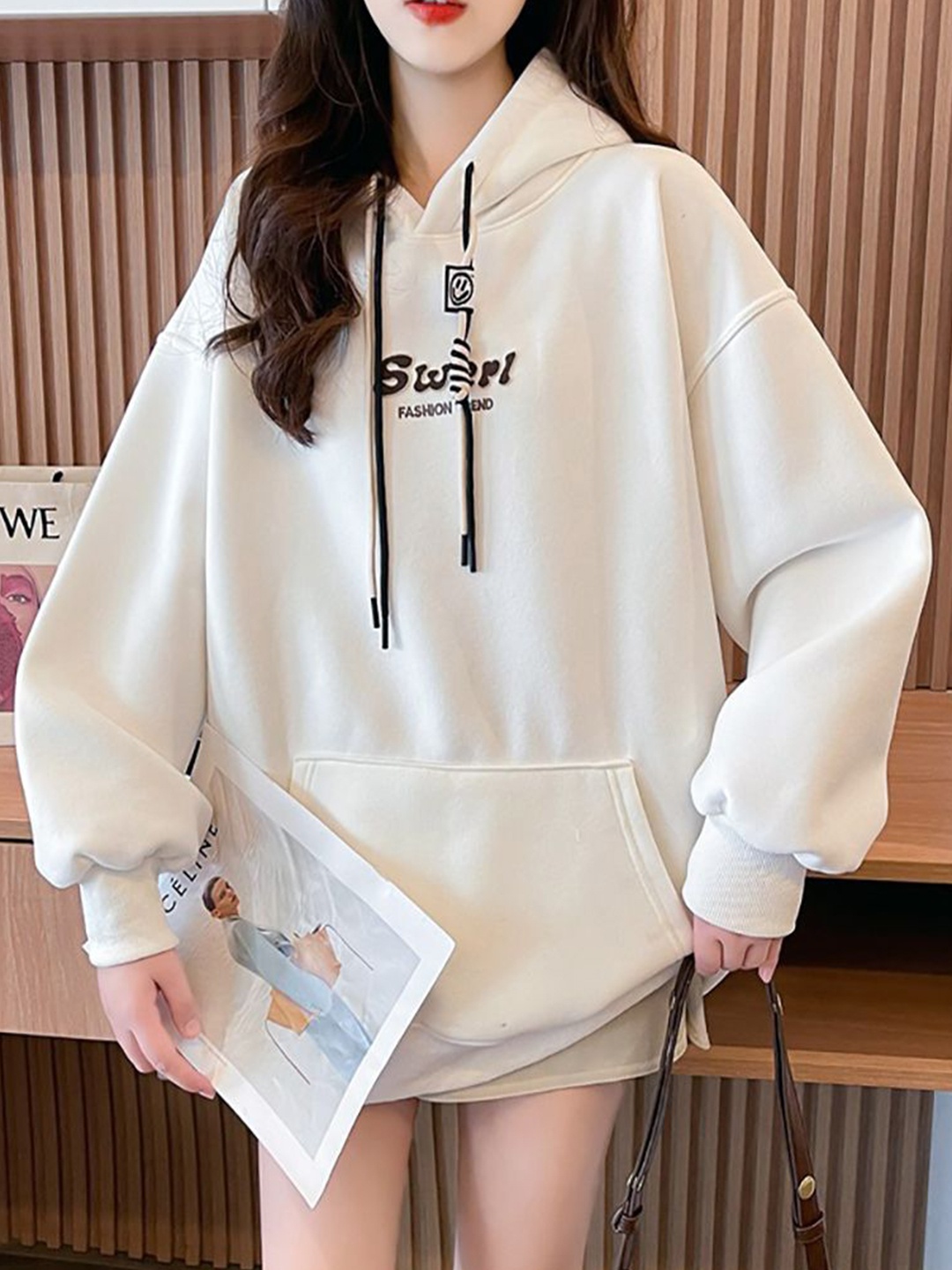 

StyleCast x Revolte Women Hooded Sweatshirt, White