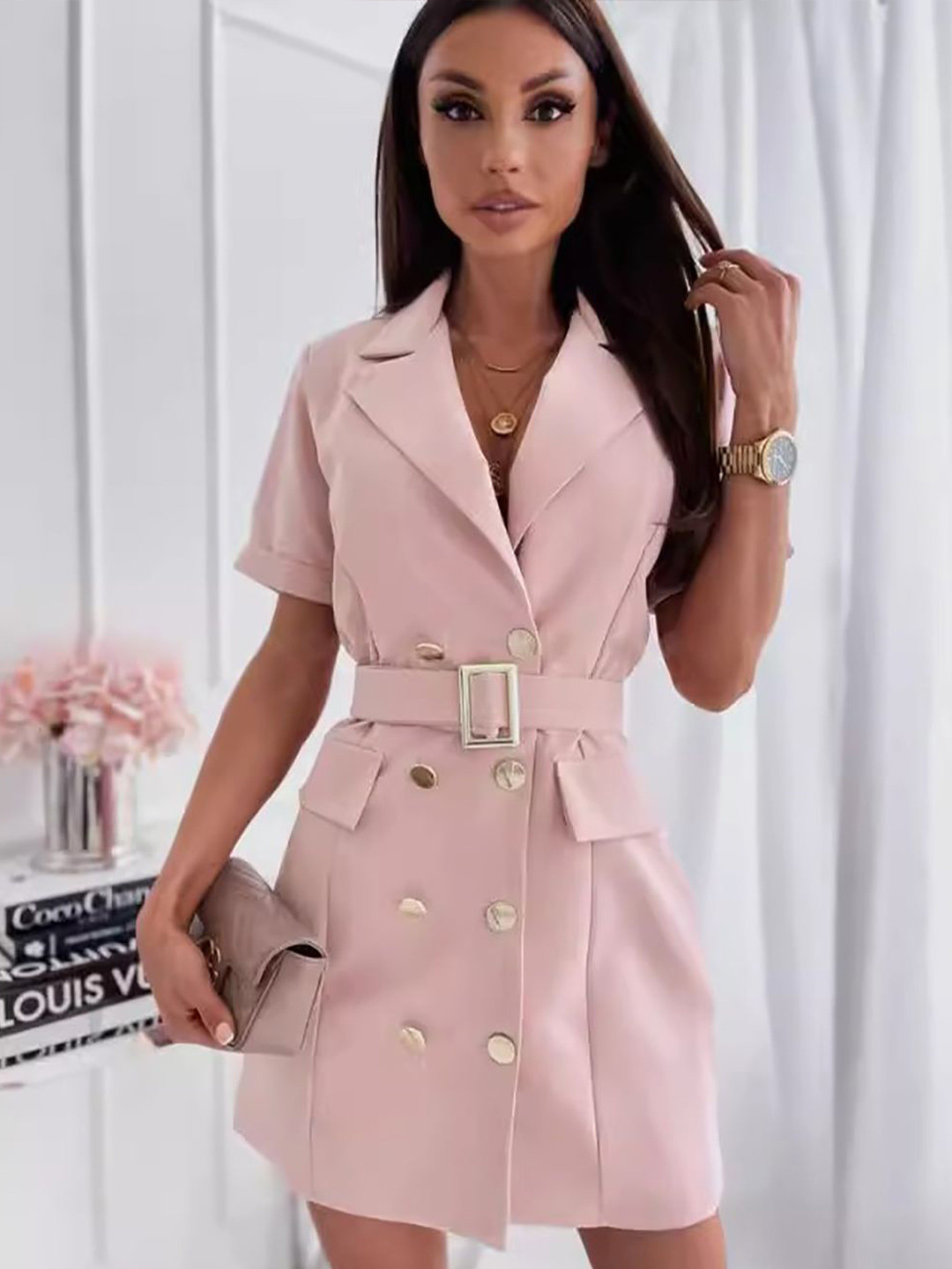 

StyleCast x Revolte Women Blazer Mini Dress, Pink