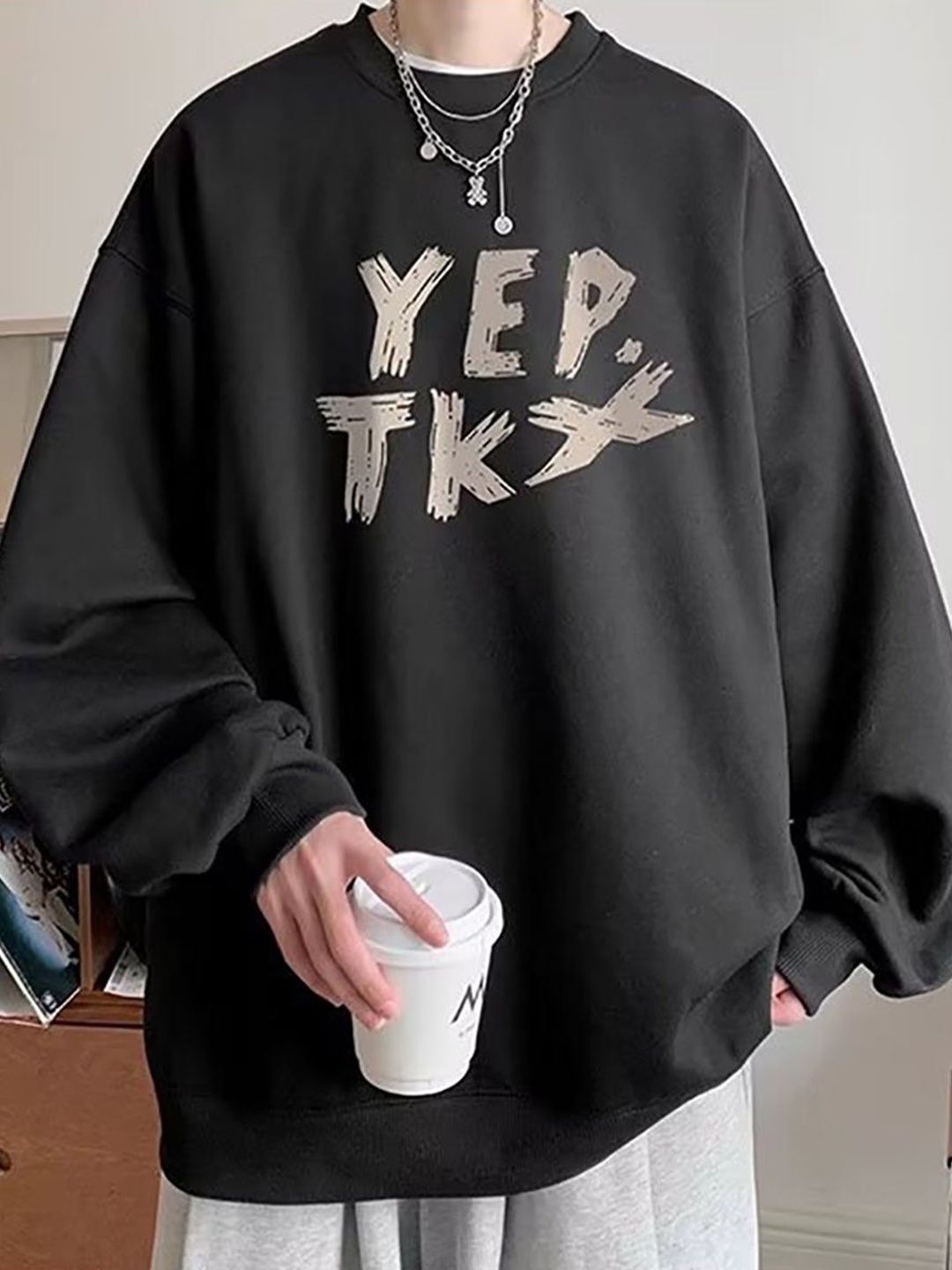 

StyleCast x Revolte Men Printed Sweatshirt, Black