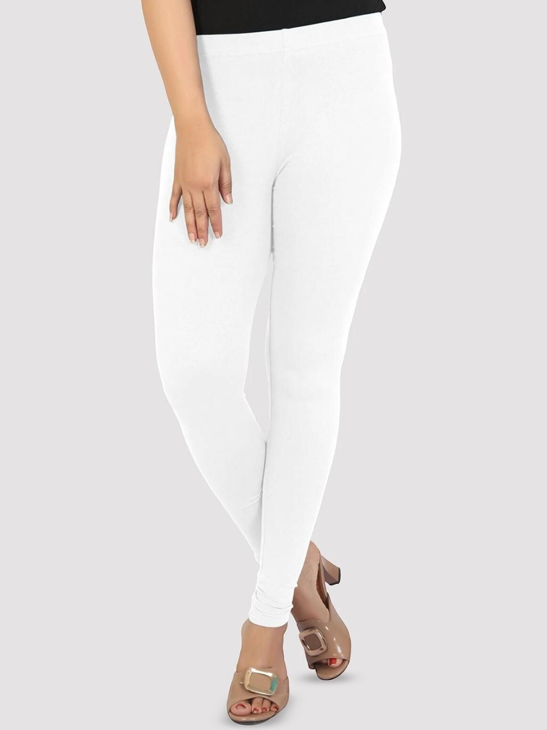

COTTON CULTURE Mid-Rise Ankle-Length Leggings, White