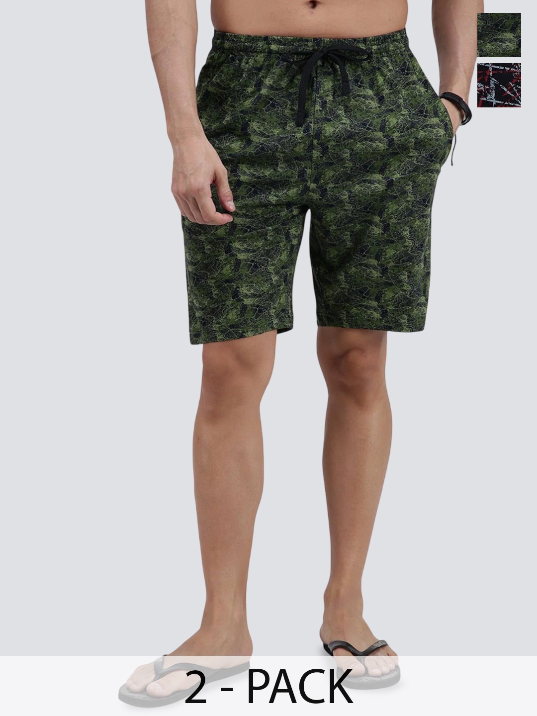 

AMUL COMFY Men Pack Of 2 Printed Shorts, Assorted