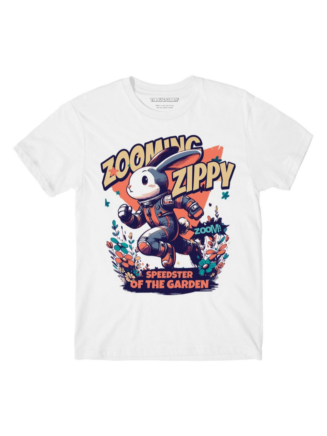 

THREADCURRY Boys Graphic Printed Round Neck Cotton T-shirt, White