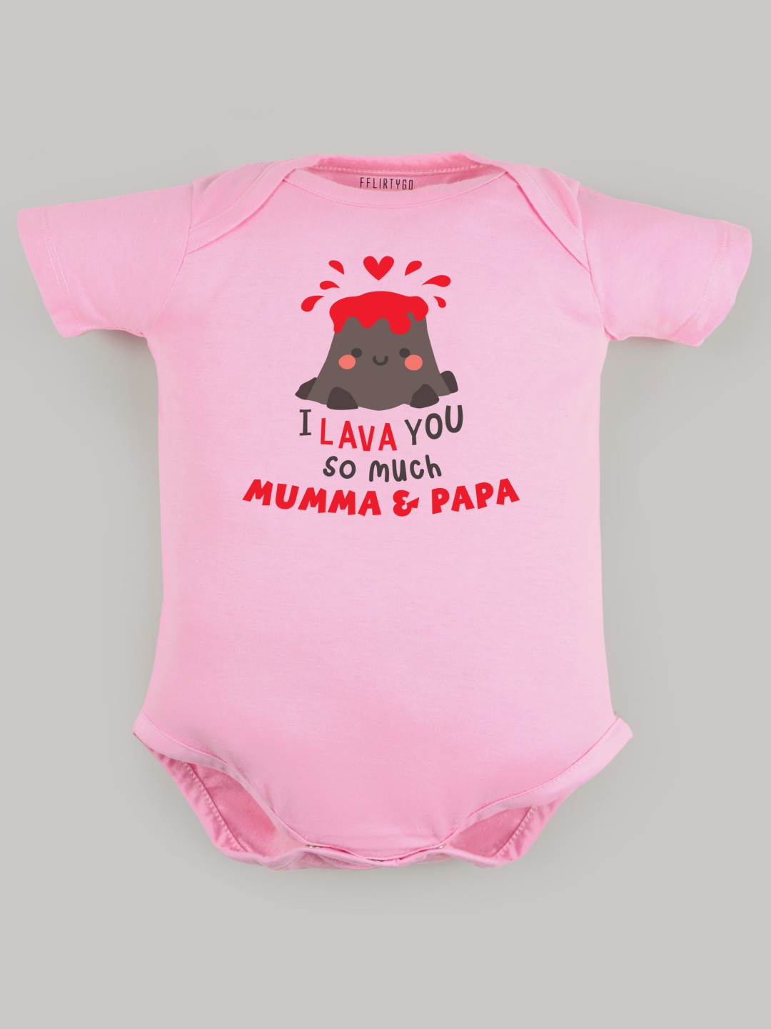 

FFLIRTYGO Infants Valentine day Printed Cotton Bodysuit, Pink
