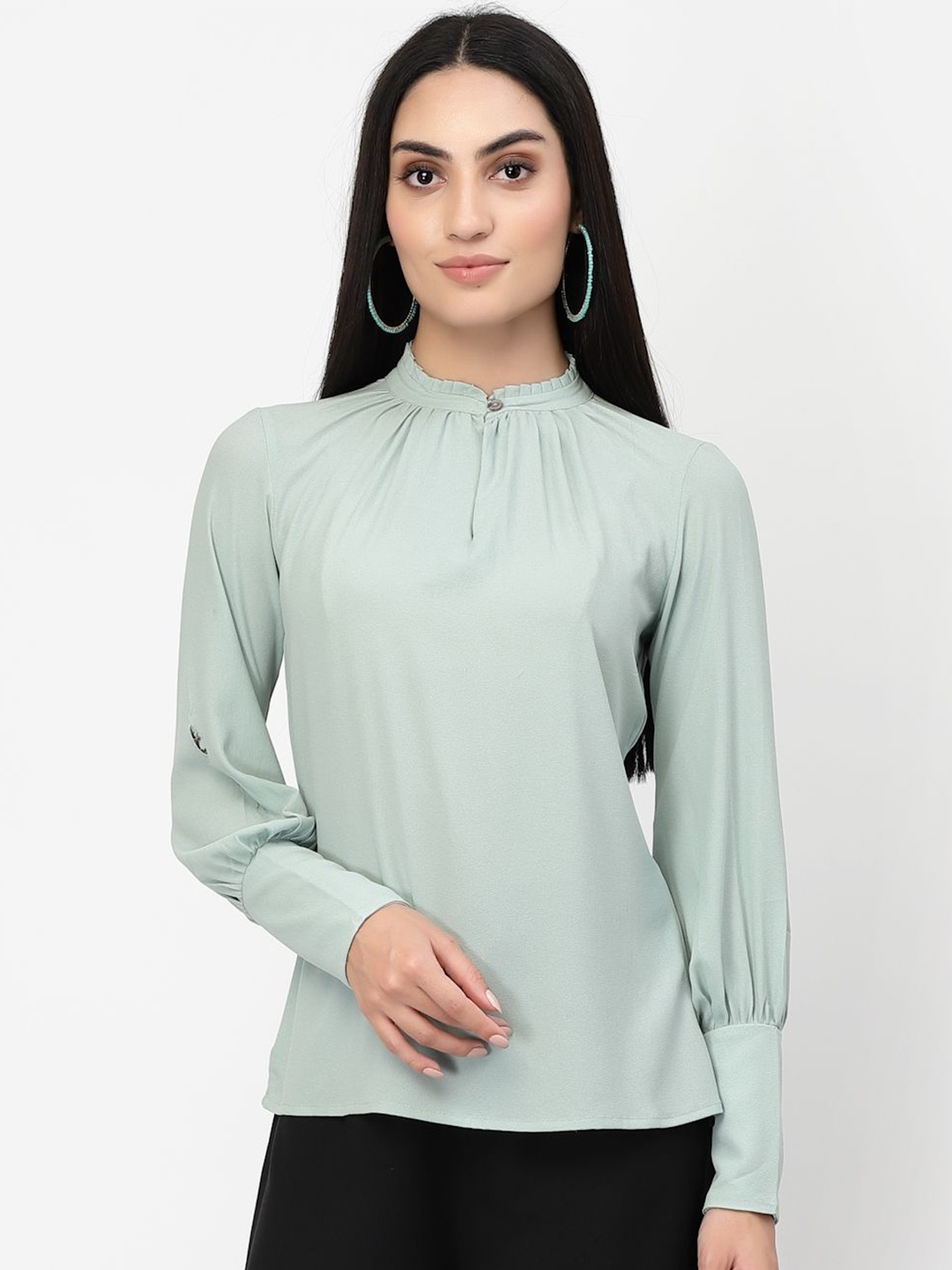 

DELIS Monochrome Georgette Top, Green