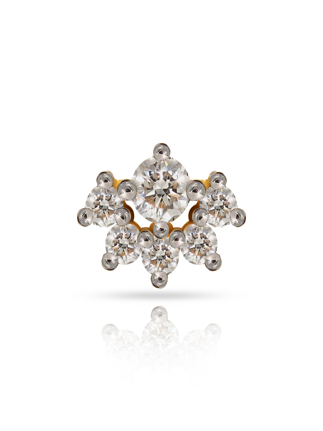 

BHIMA Women 18Kt BIS Hallmark 750 Purity Mini Glowy Diamond Nosepin, Gold