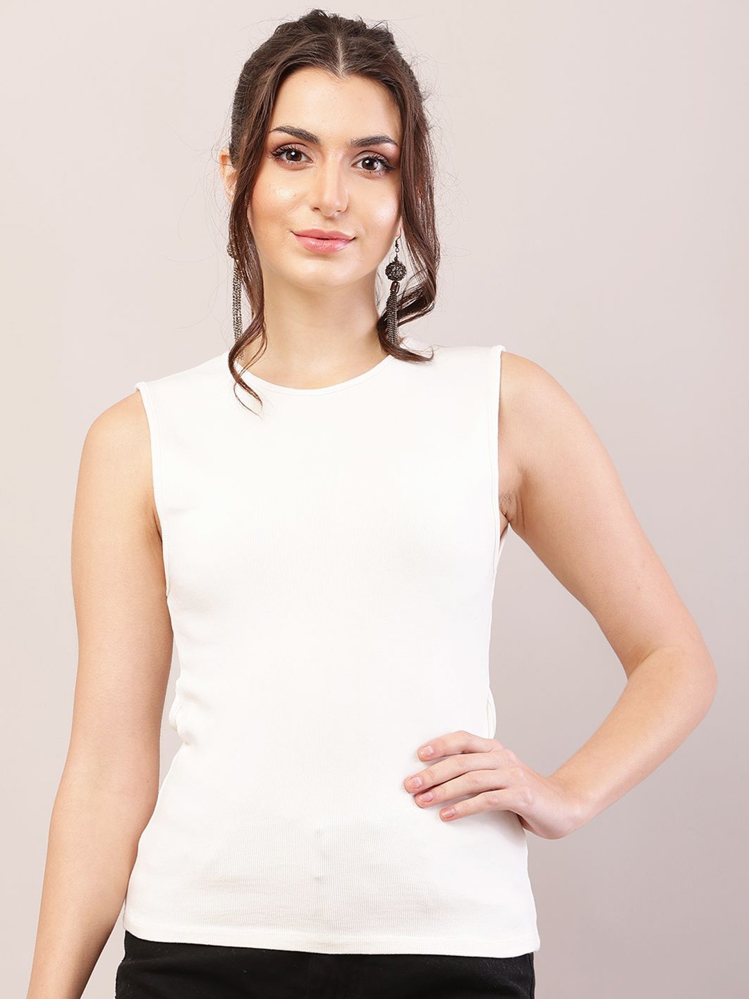 

NoBarr Styled Back Top, White