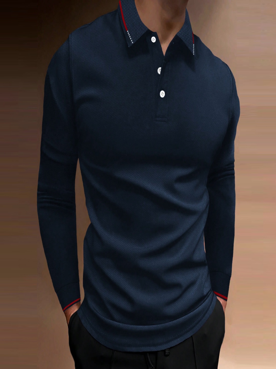 

StyleCast x Revolte Men Polo Collar T-shirt, Navy blue