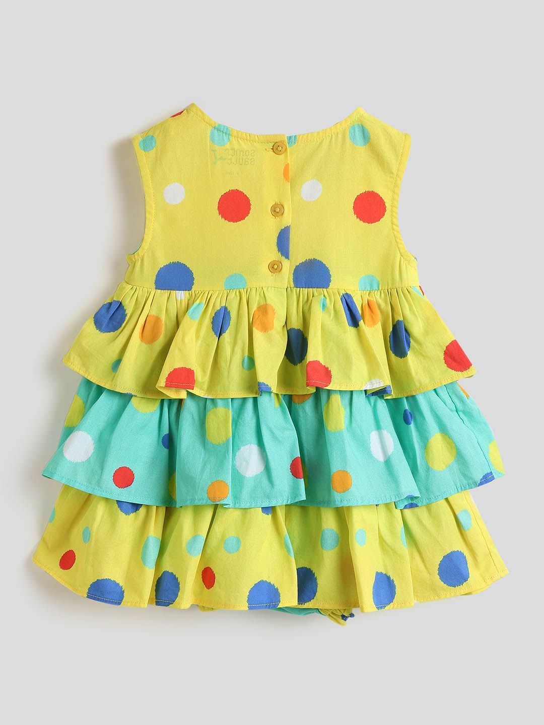 

Somersault Girls Cotton Polka Dot Printed Fit and Flare Dress, Yellow