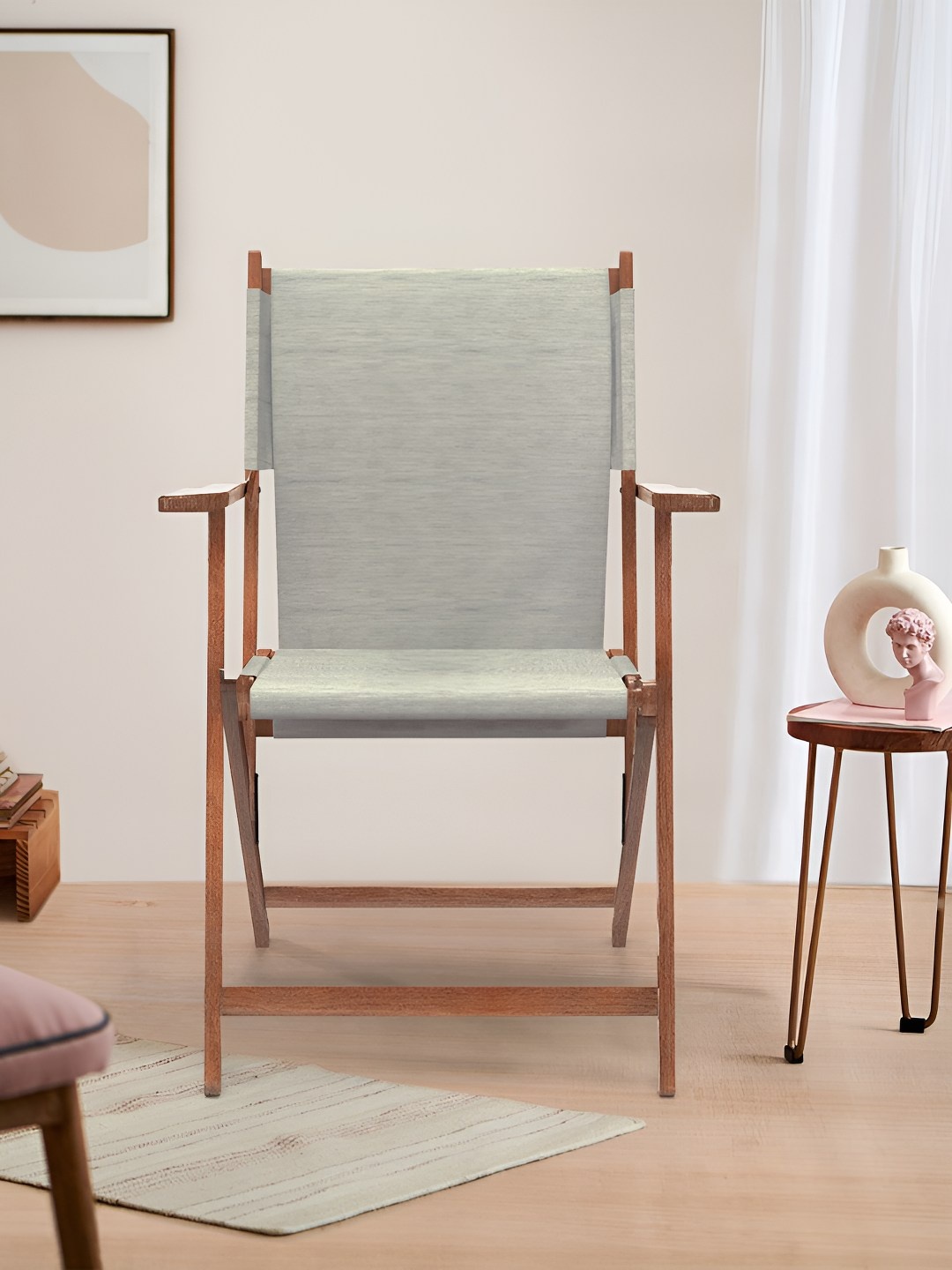 

Chumbak Srilanka Ivory Green & Brown Bistro Folding Chair