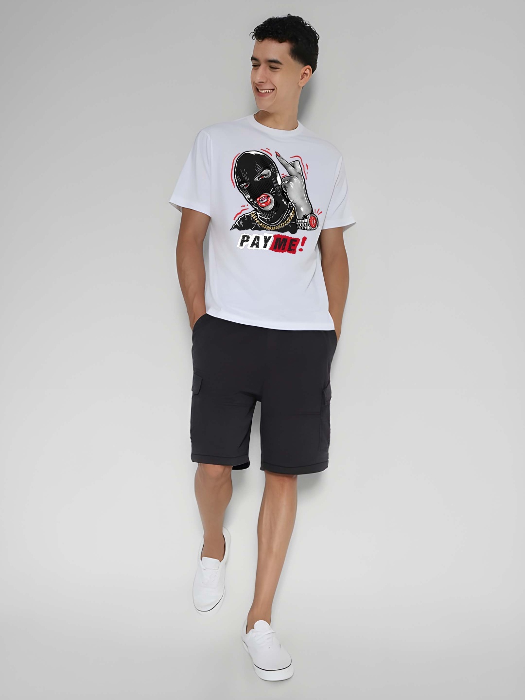 

BOWLIFESTYLE Men Pure Cotton T-shirt, White