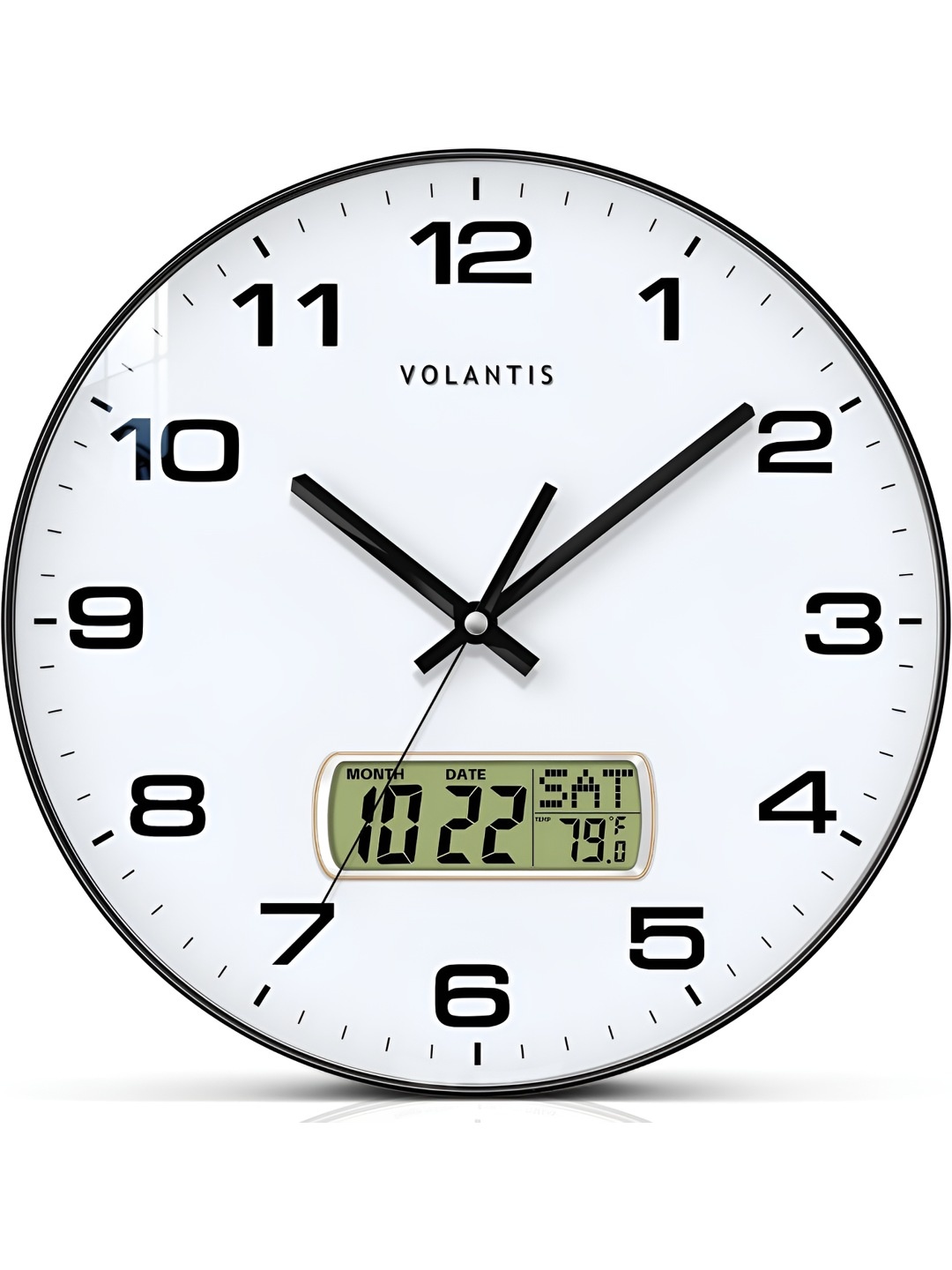 

VOLANTIS Black & White Printed Contemporary Round Shaped Analogue Wall Clock