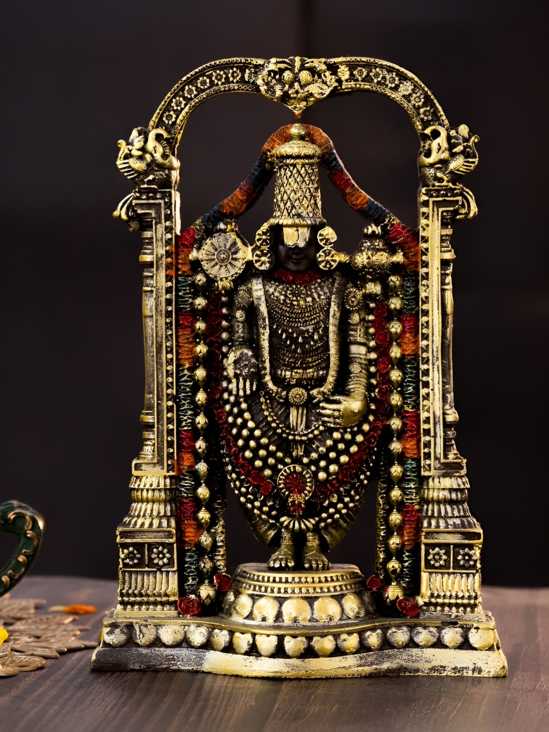 

The Advitya Gold-Toned & Red Lord Venkateshwara Balaji Religious Idol Showpiece