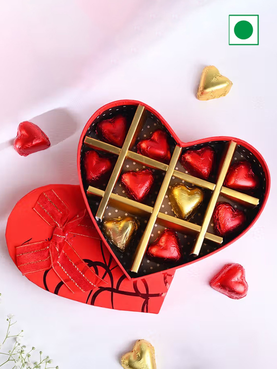

Floweraura Set of 10 Handmade Chocolates, Red