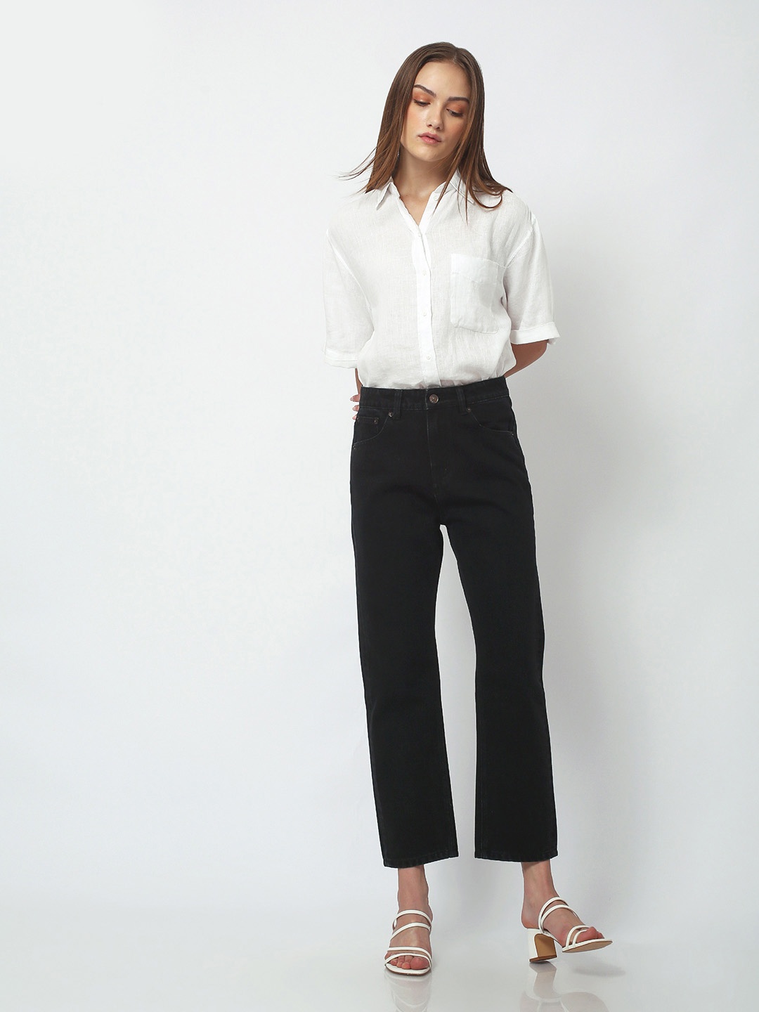 

Noggah Women Stretchable Jeans, Black