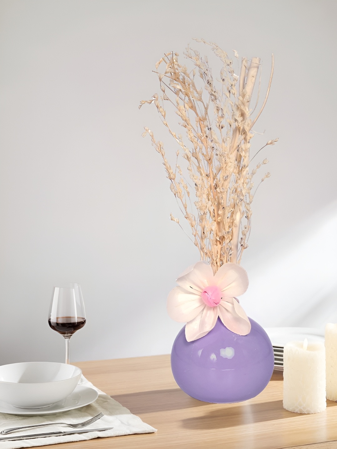

Cortina Purple Ceramic Decorative Aesthetic Flower Vase
