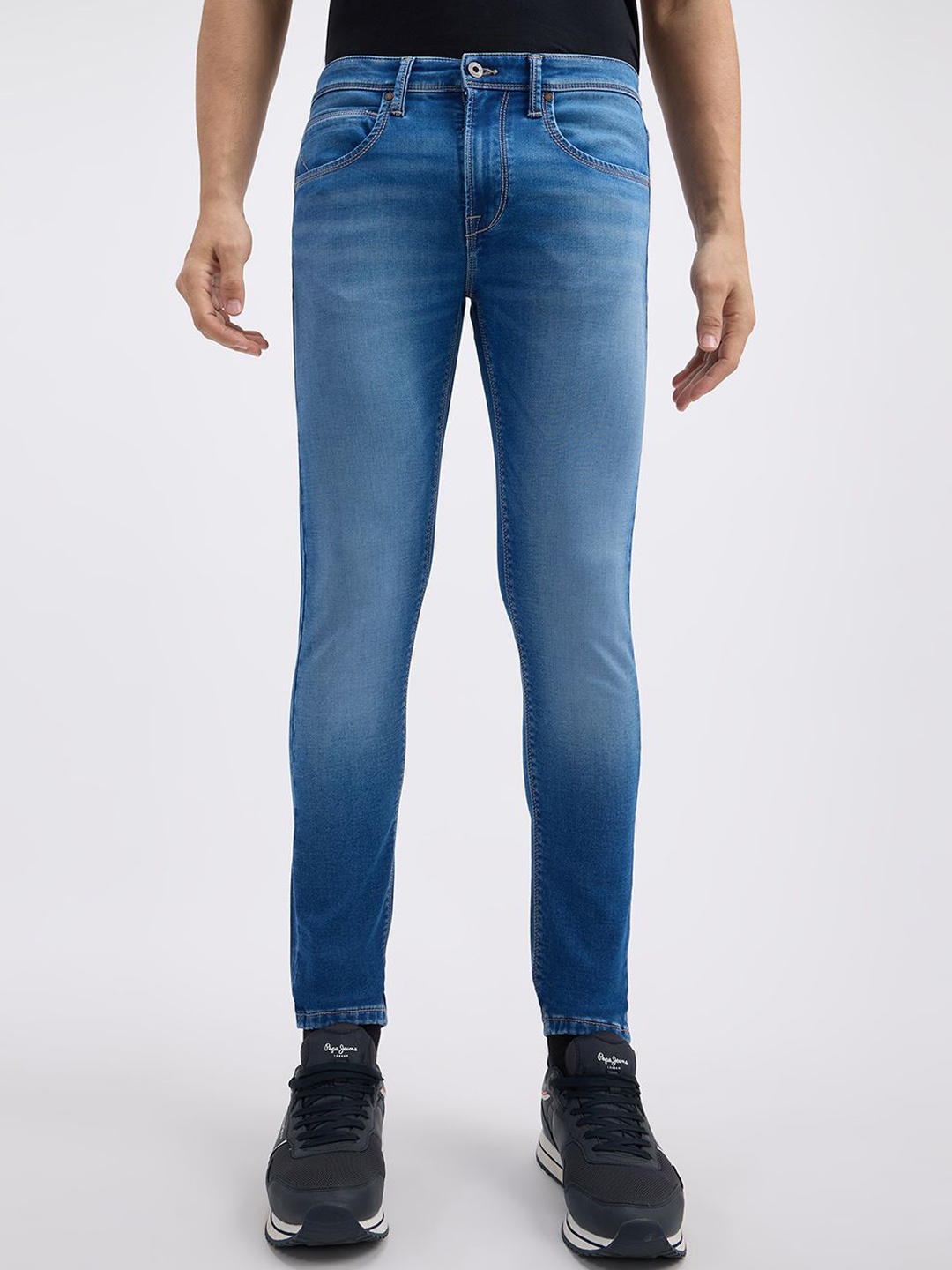 

Pepe Jeans Men Chinox Skinny Fit Light Fade Stretchable Jeans, Blue