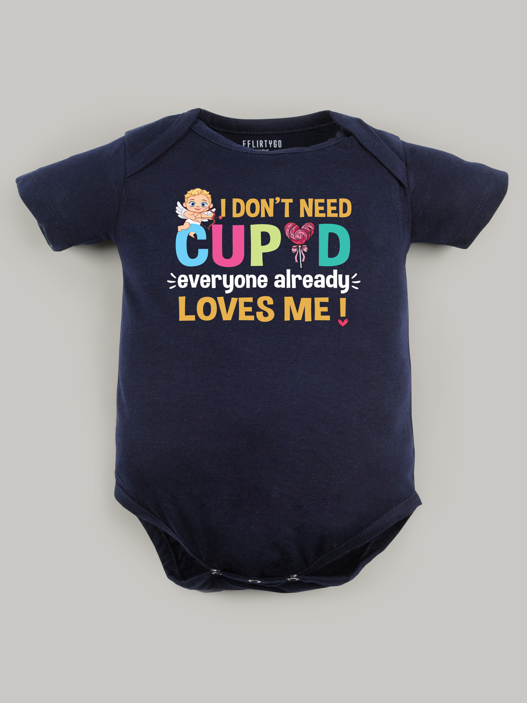 

FFLIRTYGO Infants Printed Cotton Bodysuit, Navy blue