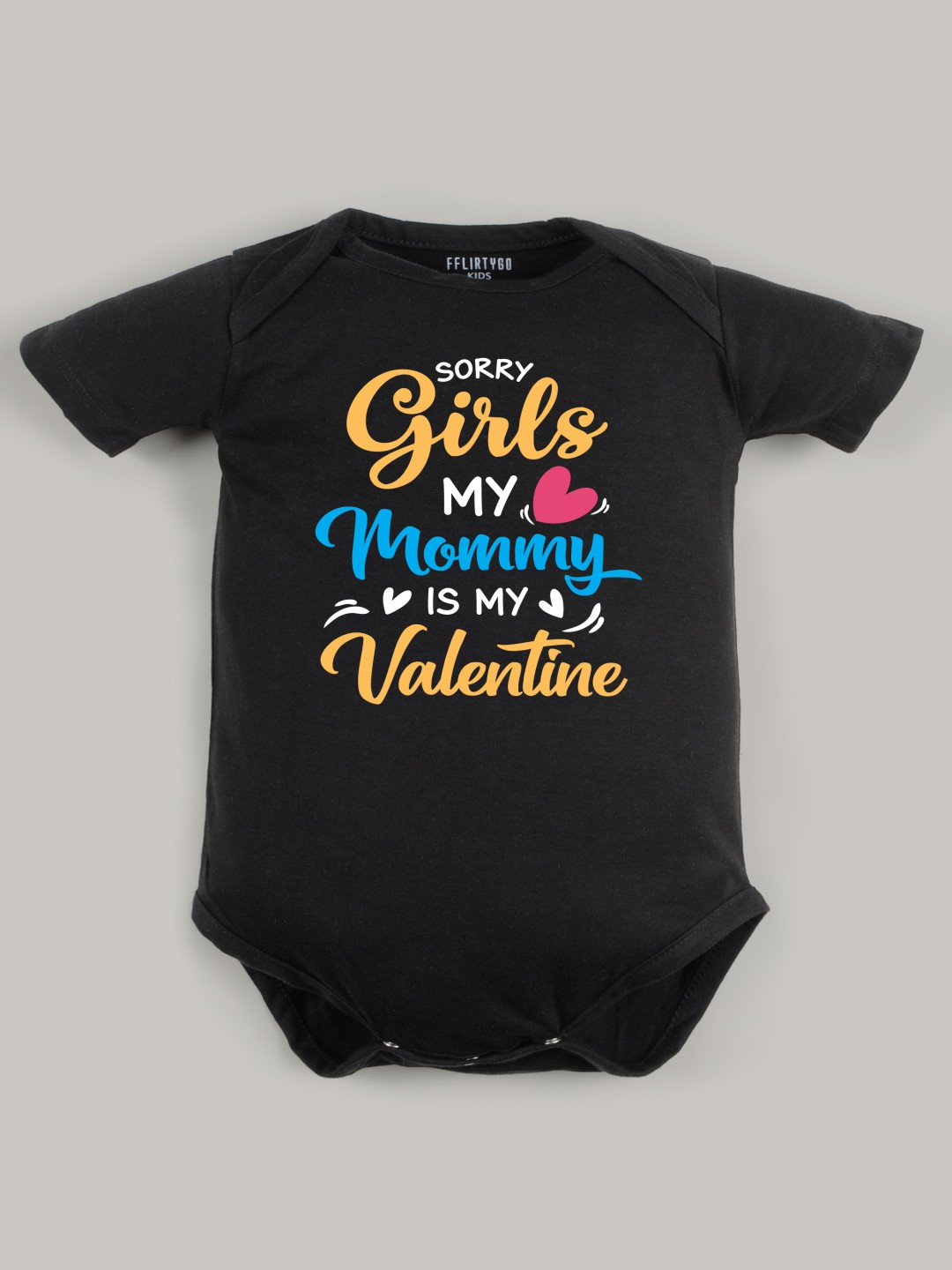

FFLIRTYGO Infants Valentine Day Printed Cotton Bodysuit, Black
