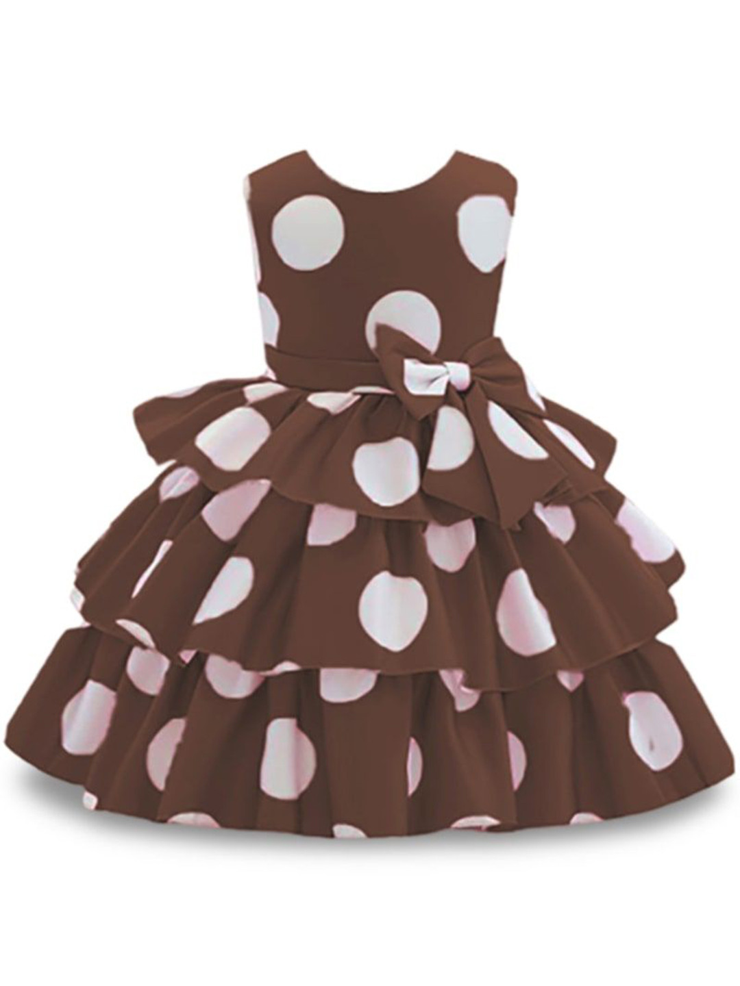 

BAESD Girls Floral Printed Fit & Flare Dress, Brown