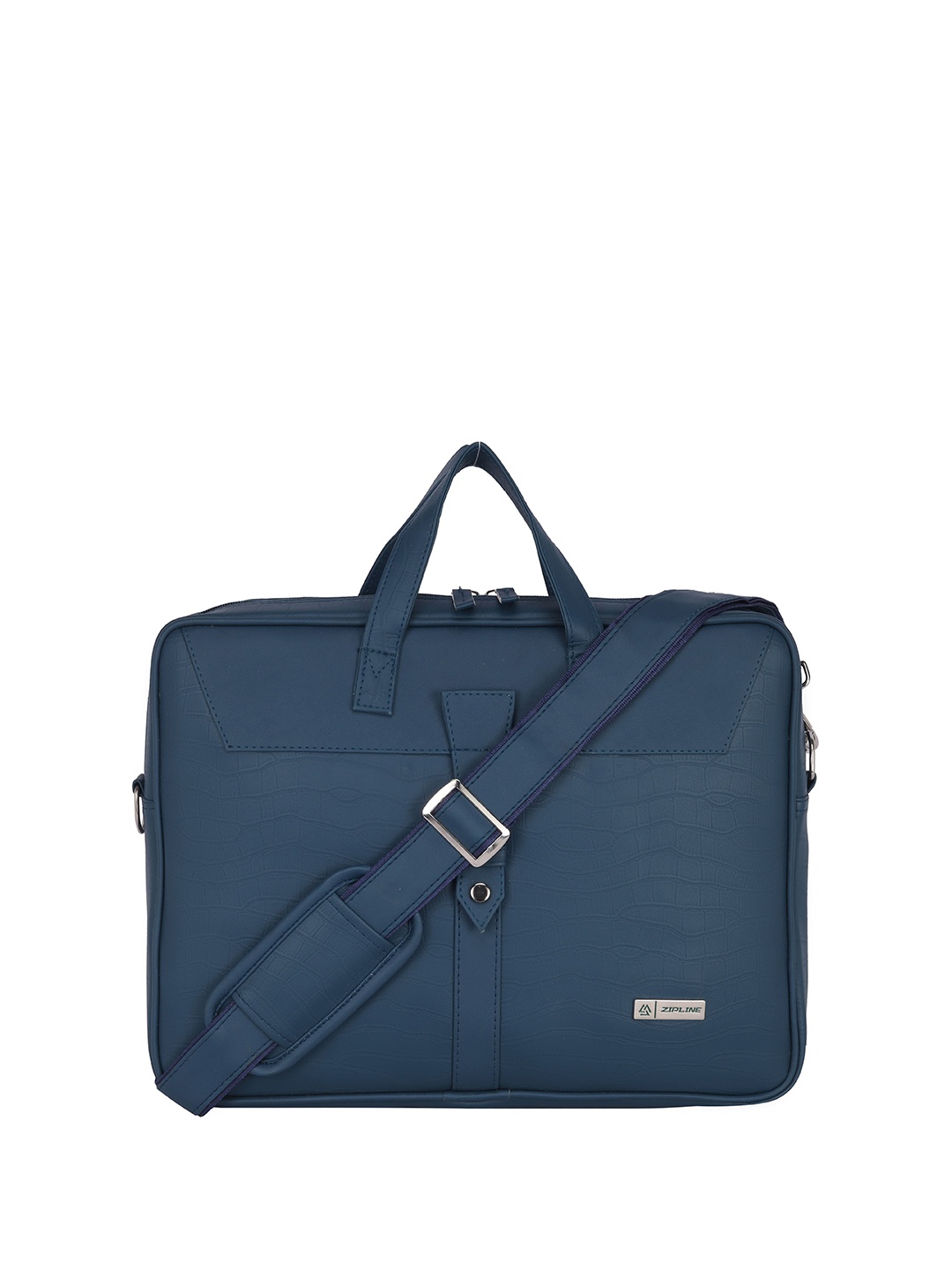 

ZIPLINE Unisex Leather Laptop Bag, Blue