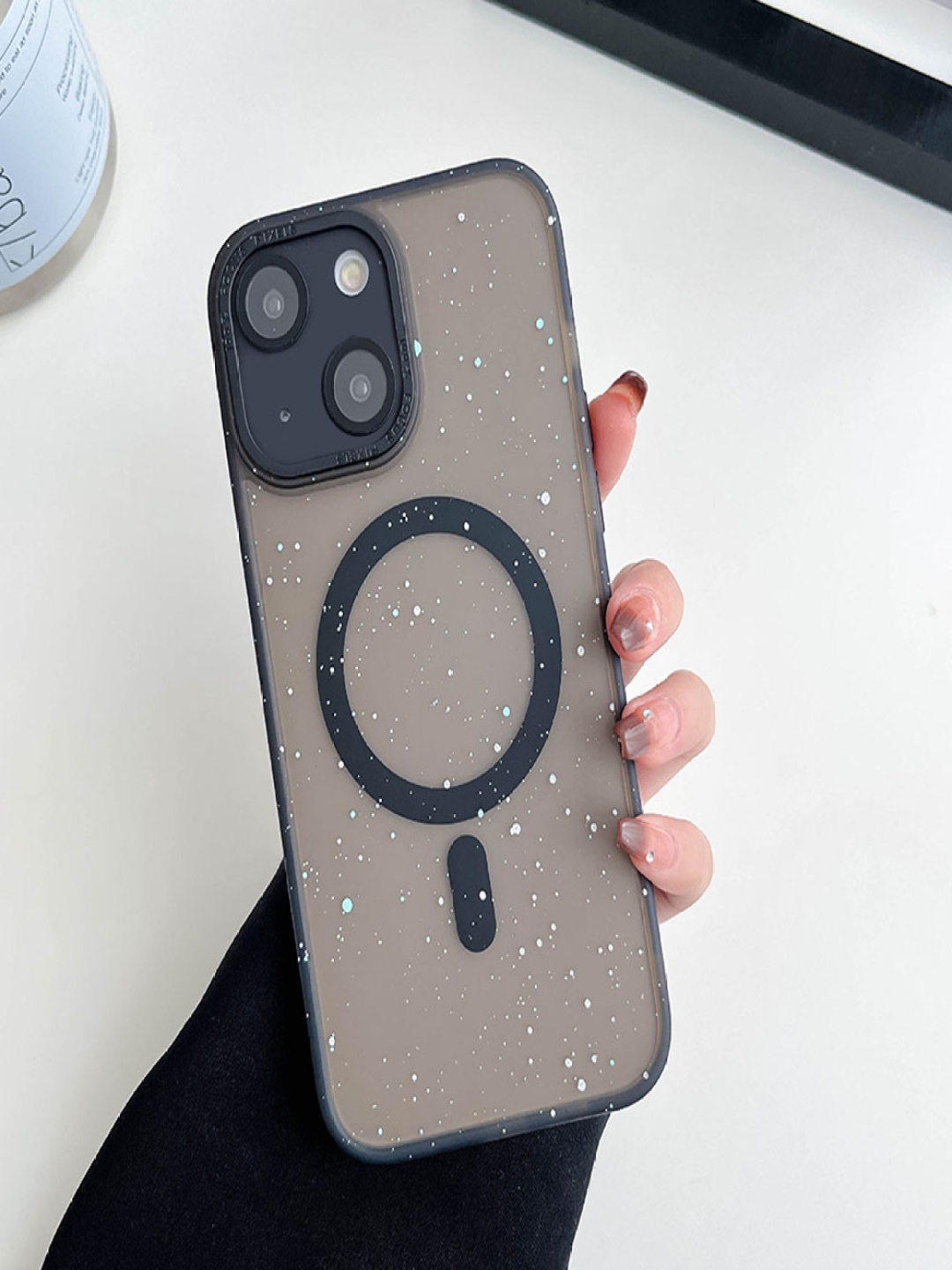 

Luxury Kase LK098 Abstract Printed iPhone 13 Anti-Splash Ink Dot Painting Back Case, Black
