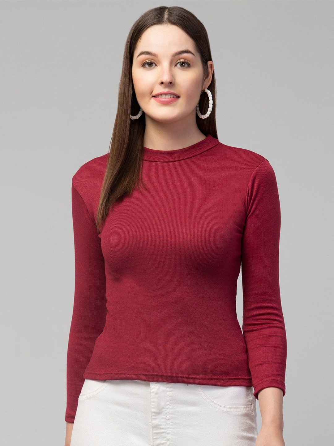 

STYLE PREZONE Top, Maroon