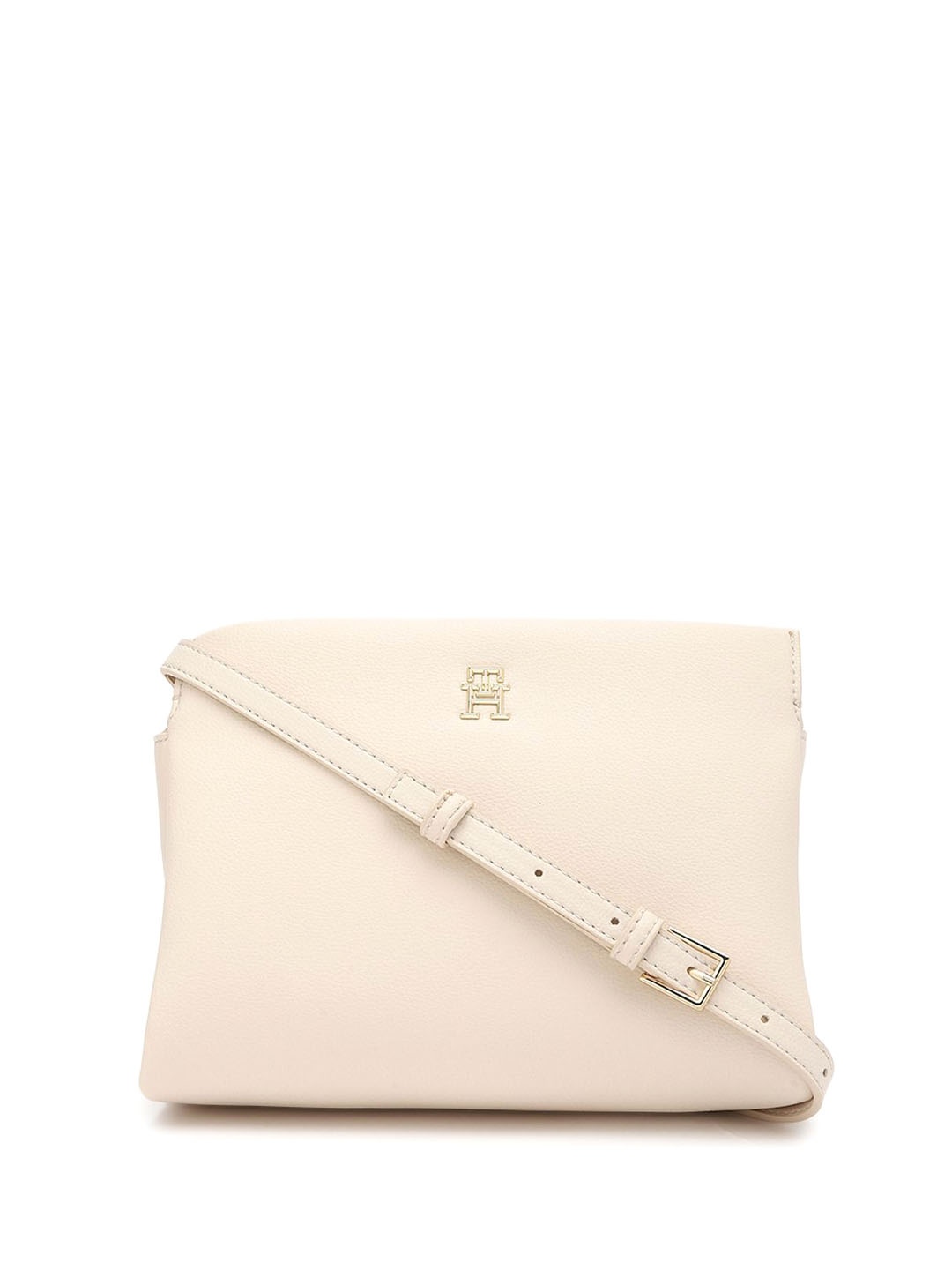 

Tommy Hilfiger Women Solid Structured Sling Bag, Off white