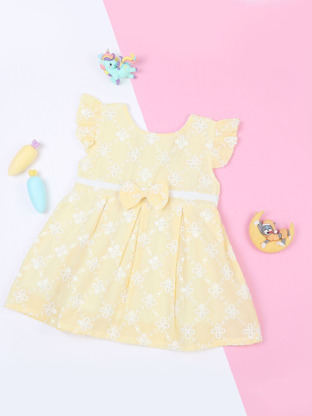 

Macwin Girls Infants Floral Print A-Line Dress, Yellow