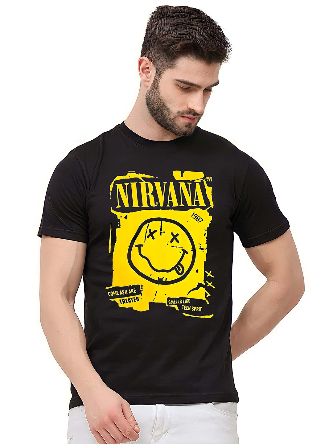 

Moda Rapido Men Typography Printed Round Neck Cotton Slim Fit T-shirt, Black